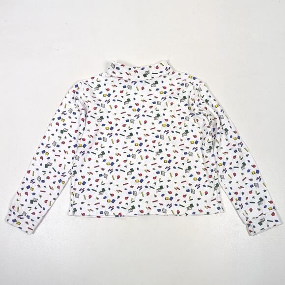 Vintage Basic Image Turtleneck Shirt Children's Size 5-6 ABC School - Picture 3 of 4